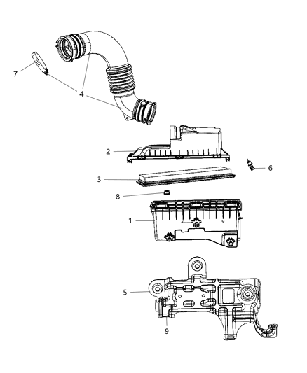2009 Jeep Compass Air Cleaner & Related Diagram 2