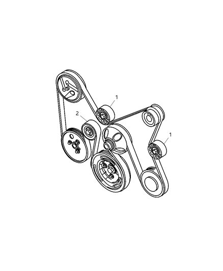 2007 Jeep Grand Cherokee Pulley & Related Parts Diagram