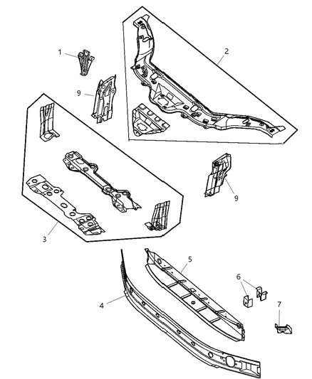 2005 Chrysler Crossfire Bracket-Fan Diagram for 5098548AA