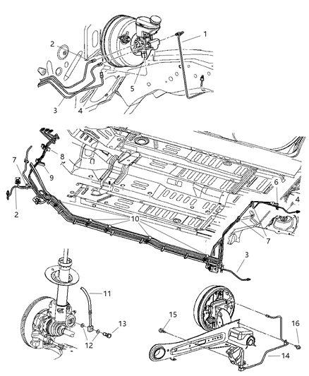 2003 Chrysler PT Cruiser Line-Brake Diagram for 4860080AD