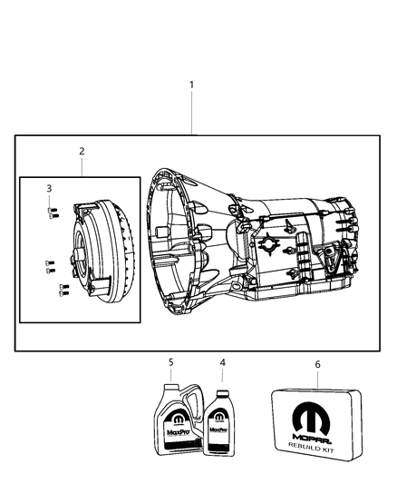 2010 Dodge Nitro Transmission / Transaxle Assembly Diagram 2