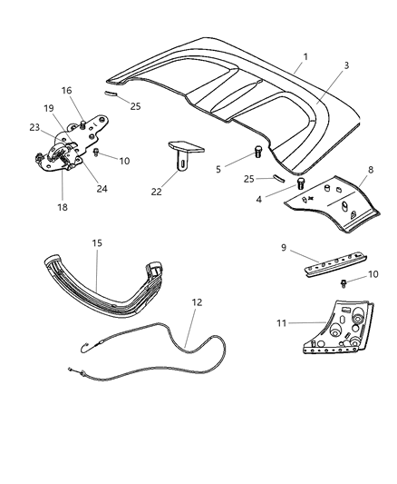 2008 Chrysler Crossfire Tonneau Cover Diagram