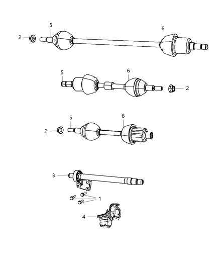 2008 Dodge Grand Caravan Shafts, Front Axle Diagram