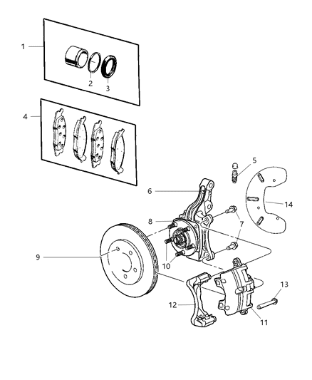 2011 Chrysler 200 Front Brakes Diagram