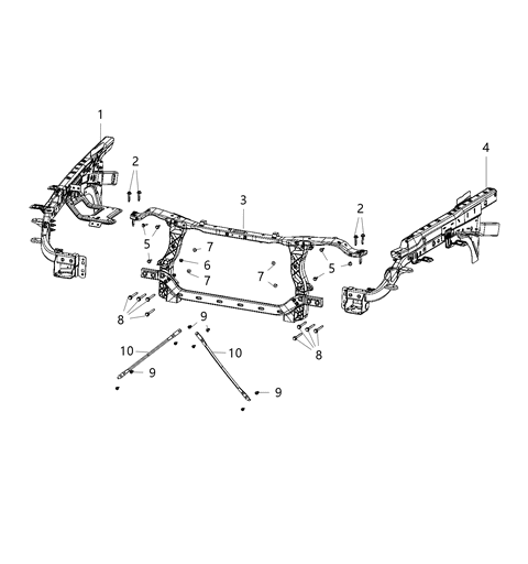 2019 Jeep Wrangler Radiator Support Diagram