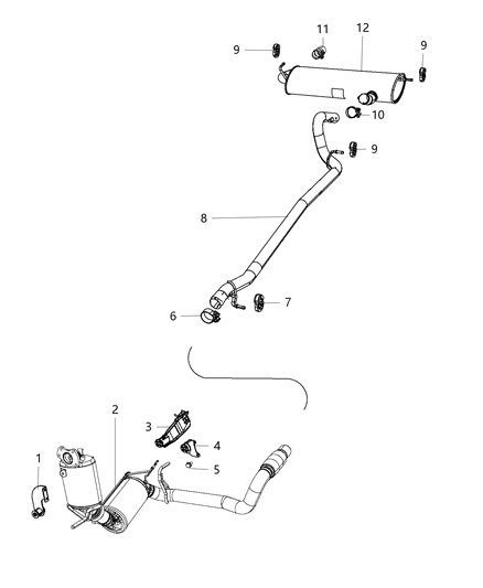 2018 Jeep Wrangler Muffler-Exhaust Extension Diagram for 5147036AD
