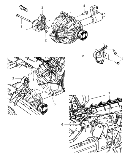 2009 Dodge Durango Bracket-Engine Mount Diagram for 52021709AB