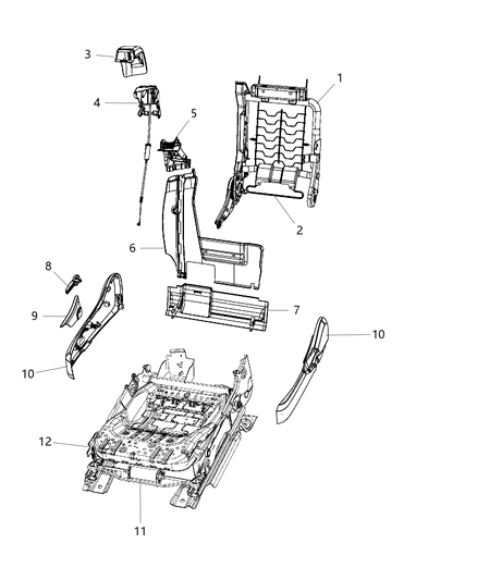 2009 Chrysler Sebring Shield-Seat ADJUSTER Diagram for 1GG86XDVAC