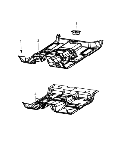 2019 Ram 2500 Carpet-Front Floor Diagram for 6TT89TX7AF