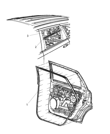 2015 Dodge Journey Weatherstrip, Rear Door Diagram