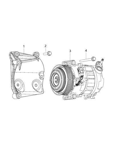 2018 Ram ProMaster 2500 A/C Compressor Mounting Diagram 3