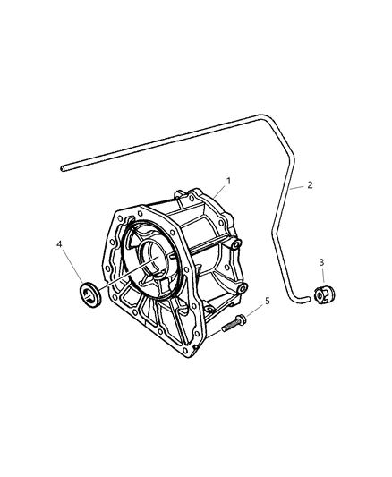 2003 Jeep Wrangler Case Adapter - Rear Diagram