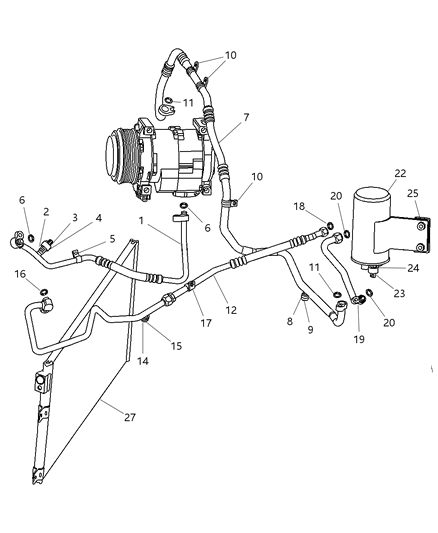 2004 Dodge Viper Line-A/C Liquid Diagram for 5264926AC