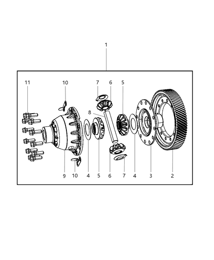 2014 Dodge Avenger Transfer Shaft & Differential Diagram 3