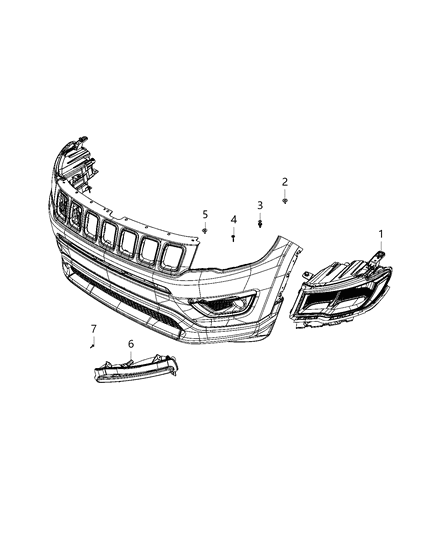 2021 Jeep Compass Lamps, Front Diagram 3