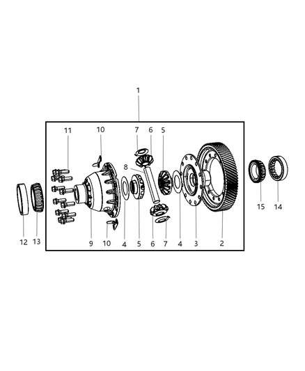 2007 Chrysler Sebring DIF SUPPO-Differential Gear & Bearing Diagram for 5078737AA
