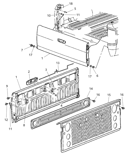 2007 Dodge Ram 3500 Tailgate Diagram