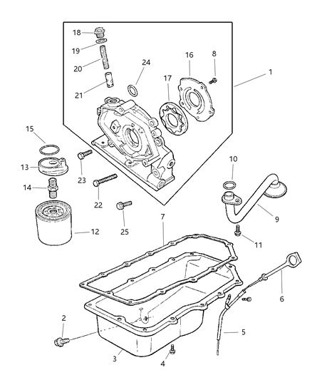 1999 Dodge Neon Engine Oiling Diagram 1