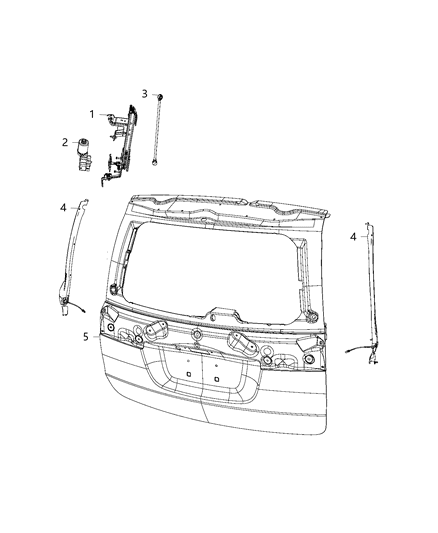 2017 Dodge Grand Caravan Sensors, Power Liftgate Motor & Pinch Diagram