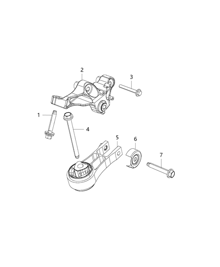 2017 Chrysler Pacifica Engine Mounting Front / Rear Diagram 1