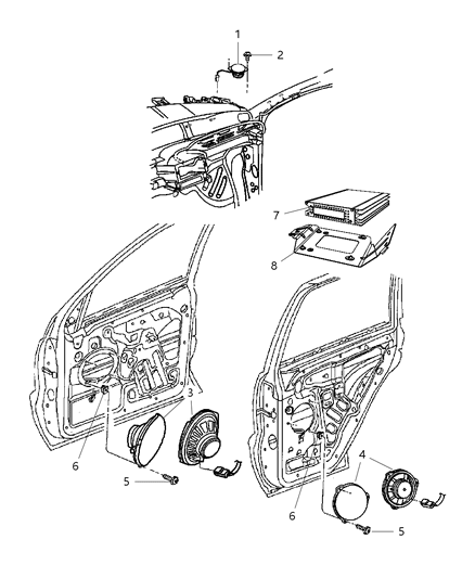 2010 Jeep Commander Speakers & Amplifier Diagram