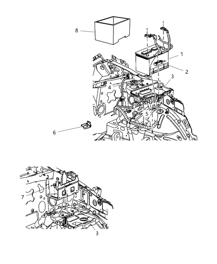 2009 Dodge Nitro Tray-Battery Diagram for 55360874AC