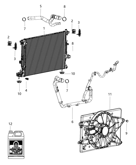 2012 Dodge Dart Radiator & Related Parts Diagram 2