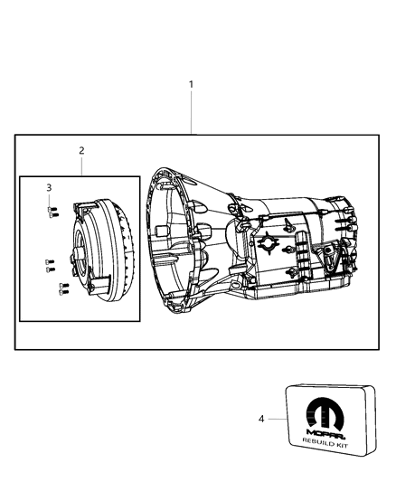 2008 Jeep Grand Cherokee Transmission / Transaxle Assembly Diagram 2