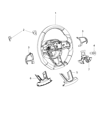 2017 Chrysler 300 Bezel-Steering Wheel Diagram for 5RB83SZ9AA