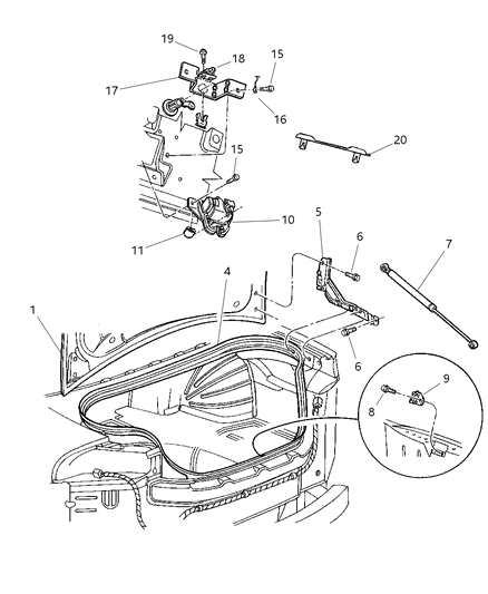 2000 Dodge Intrepid Decklid Diagram