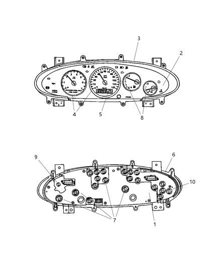 1997 Chrysler Sebring Cluster, Instrument Panel Diagram