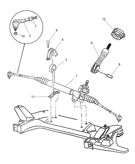 1999 Dodge Neon Power Steering Gear Diagram for 4626971AC