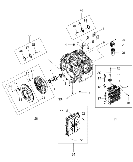 2010 Dodge Journey Transmission Serviceable Parts Diagram