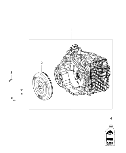 2019 Chrysler Pacifica Pkg Part-With Torque Converter Diagram for 68311996BA