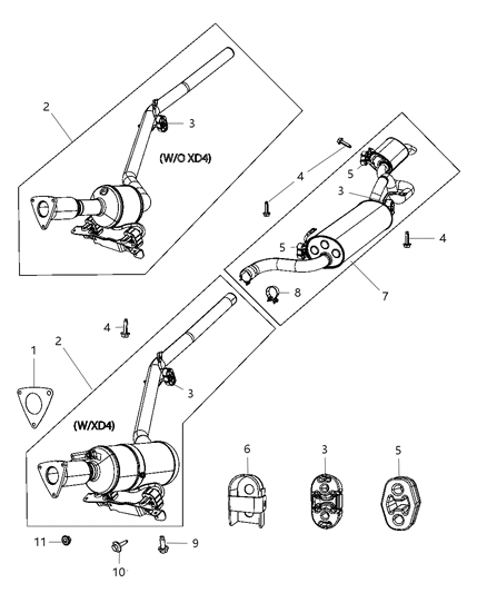 2012 Dodge Grand Caravan Exhaust System Diagram 1