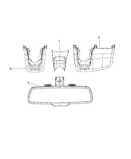 2018 Jeep Cherokee Inside Rear View Mirror Diagram for 68360858AA