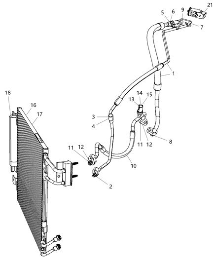 2008 Jeep Wrangler A/C Plumbing Diagram 2