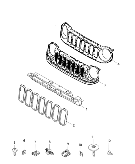 2020 Jeep Renegade Grille-Radiator Diagram for 6VN04LXHAA