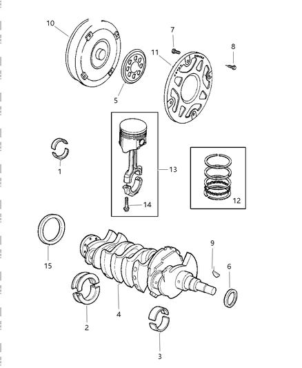 1997 Dodge Avenger Crankshaft , Pistons And Torque Converter Diagram 2