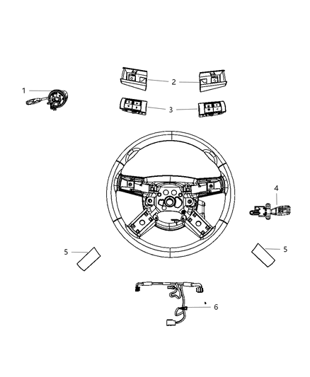 2009 Dodge Challenger Wiring-Steering Wheel Diagram for 68039387AA