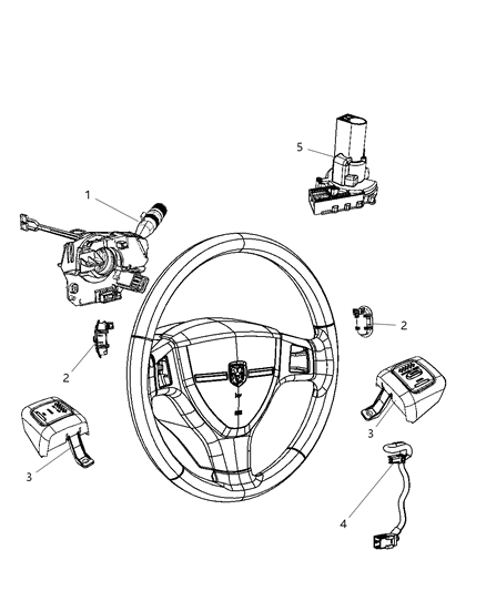 2010 Dodge Ram 4500 Switches - Steering Column & Wheel Diagram