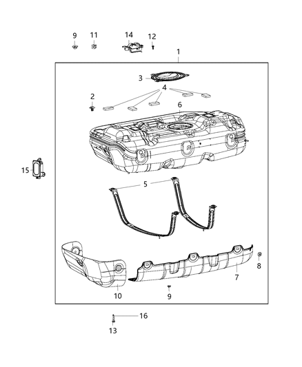 2020 Ram ProMaster City Strap-Fuel Tank Diagram for 68268789AA