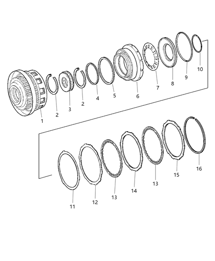 2002 Dodge Sprinter 3500 Gear Train, Front Planetary Clutch Diagram