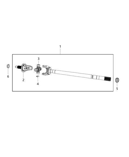 2017 Ram 2500 Axle Shaft (Front Right) Diagram for 68216196AA