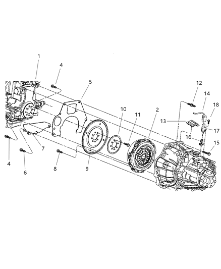 2002 Chrysler Sebring Sedan & Convertible Clutch & Disc Diagram