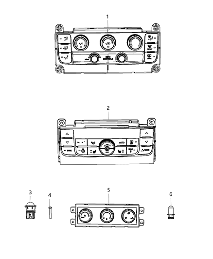 2019 Dodge Grand Caravan Air Conditioner And Heater Control Diagram for 55111236AH