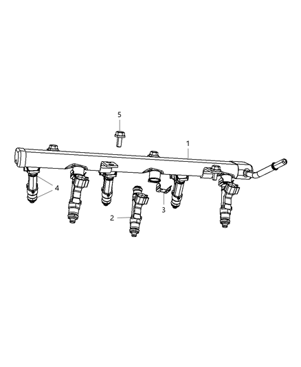 2009 Jeep Wrangler Fuel Rail & Related Diagram