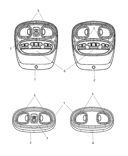 2006 Chrysler Pacifica Console-Overhead Diagram for XZ531L2AA