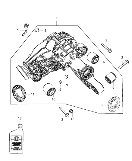 2011 Dodge Durango Different-Front Axle Diagram for 68059997AC