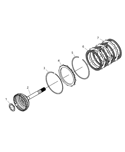 2002 Jeep Grand Cherokee Gear Train - Underdrive Diagram